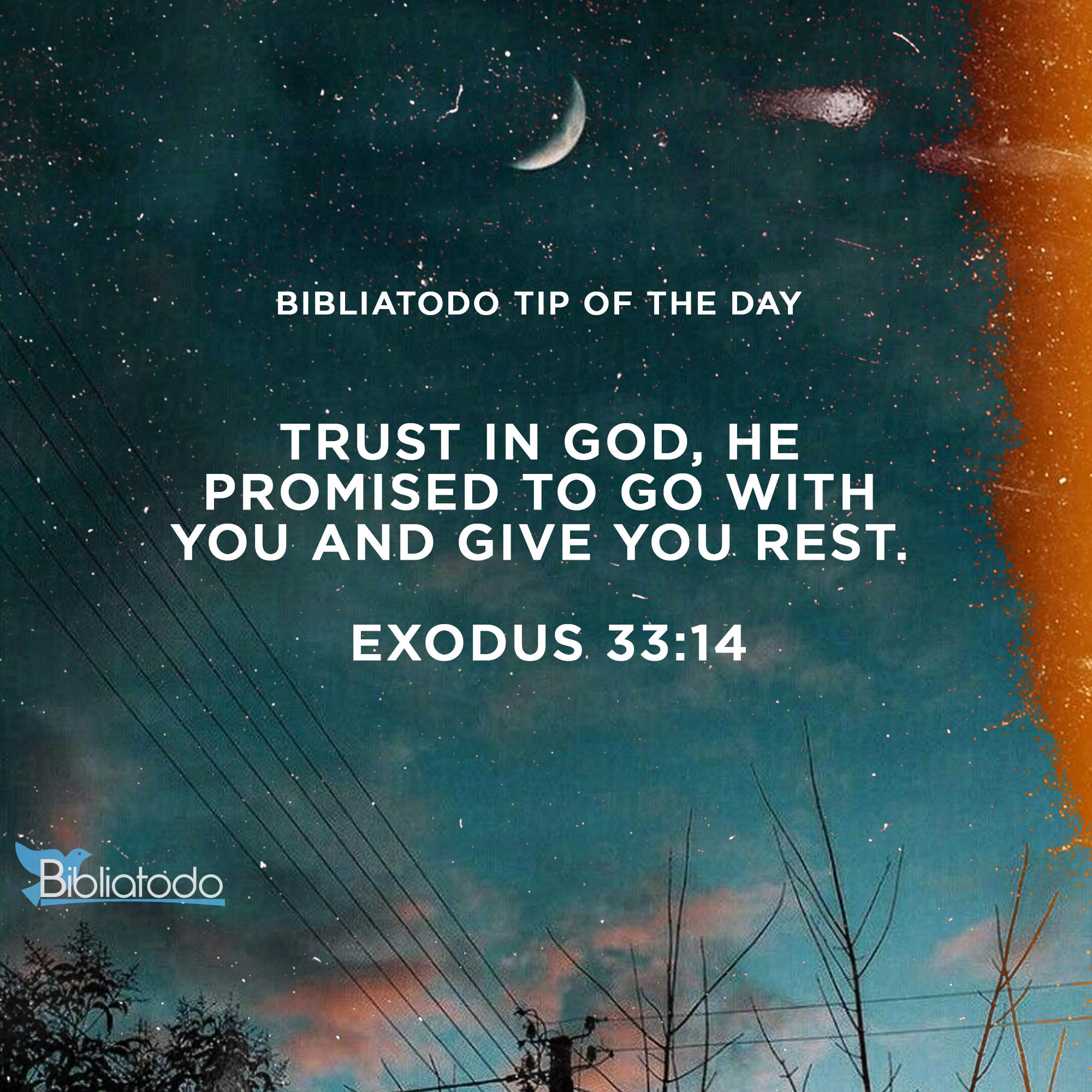 Trust in God He promised to go with you and give you rest