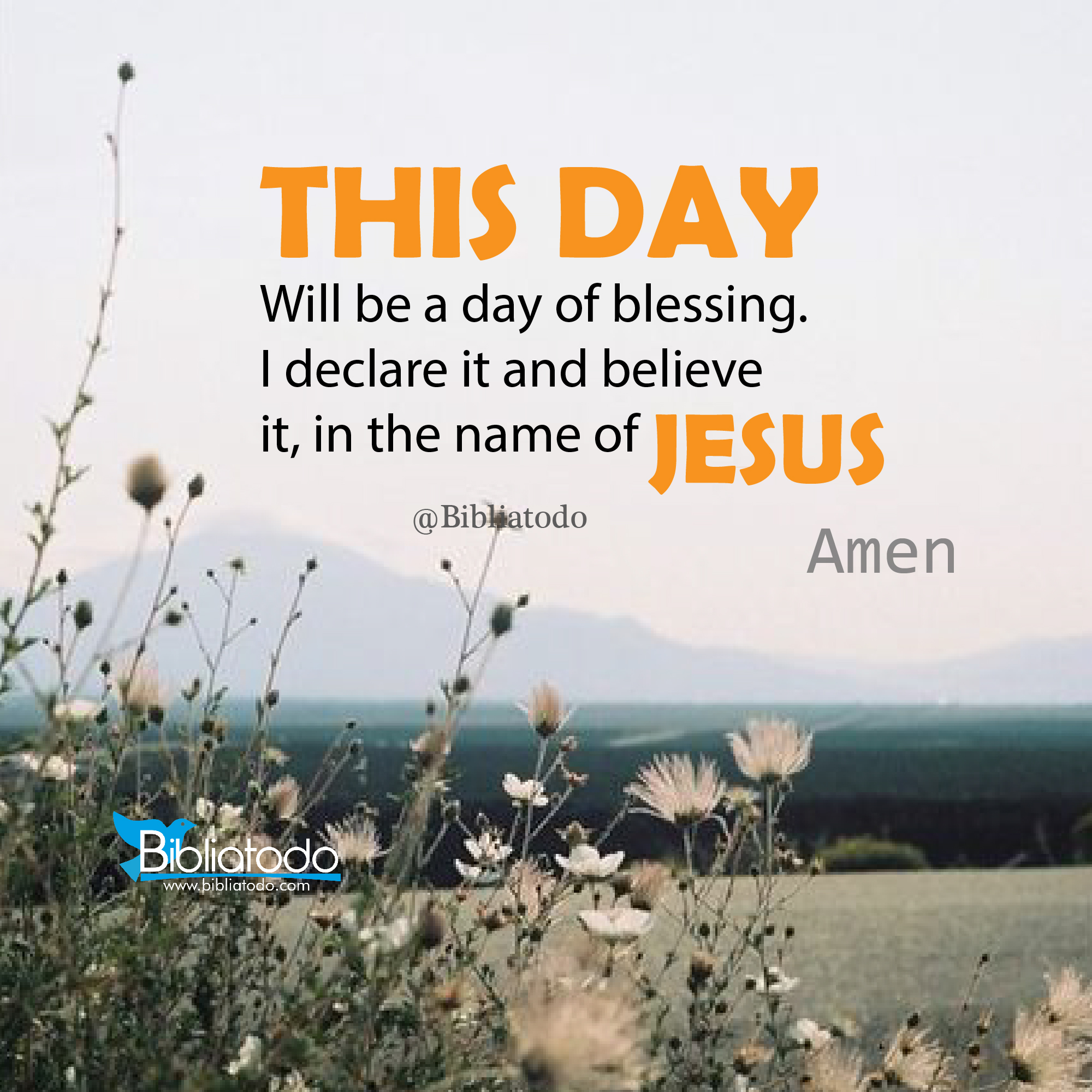 This day will be a day of blessing I declare it and believe it in the name of Jesus