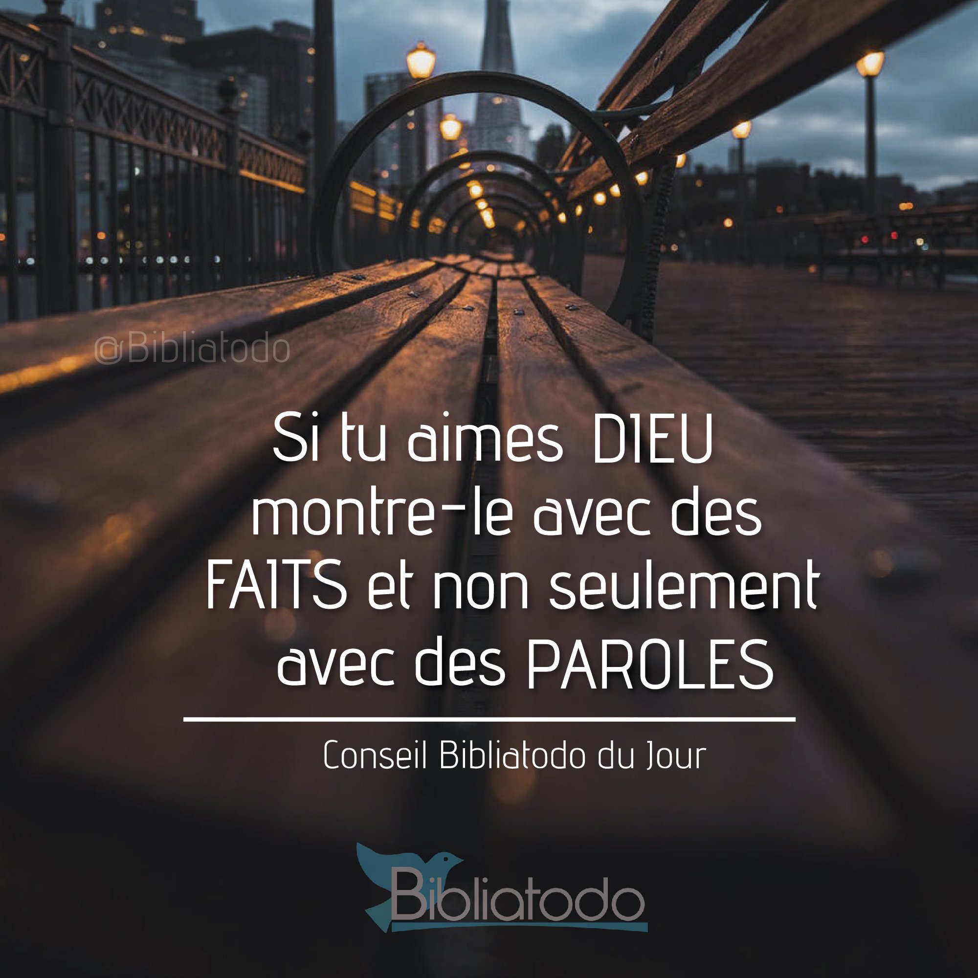Si tu aimes Dieu montre-le avec des faits et non seulemet avec des paroles