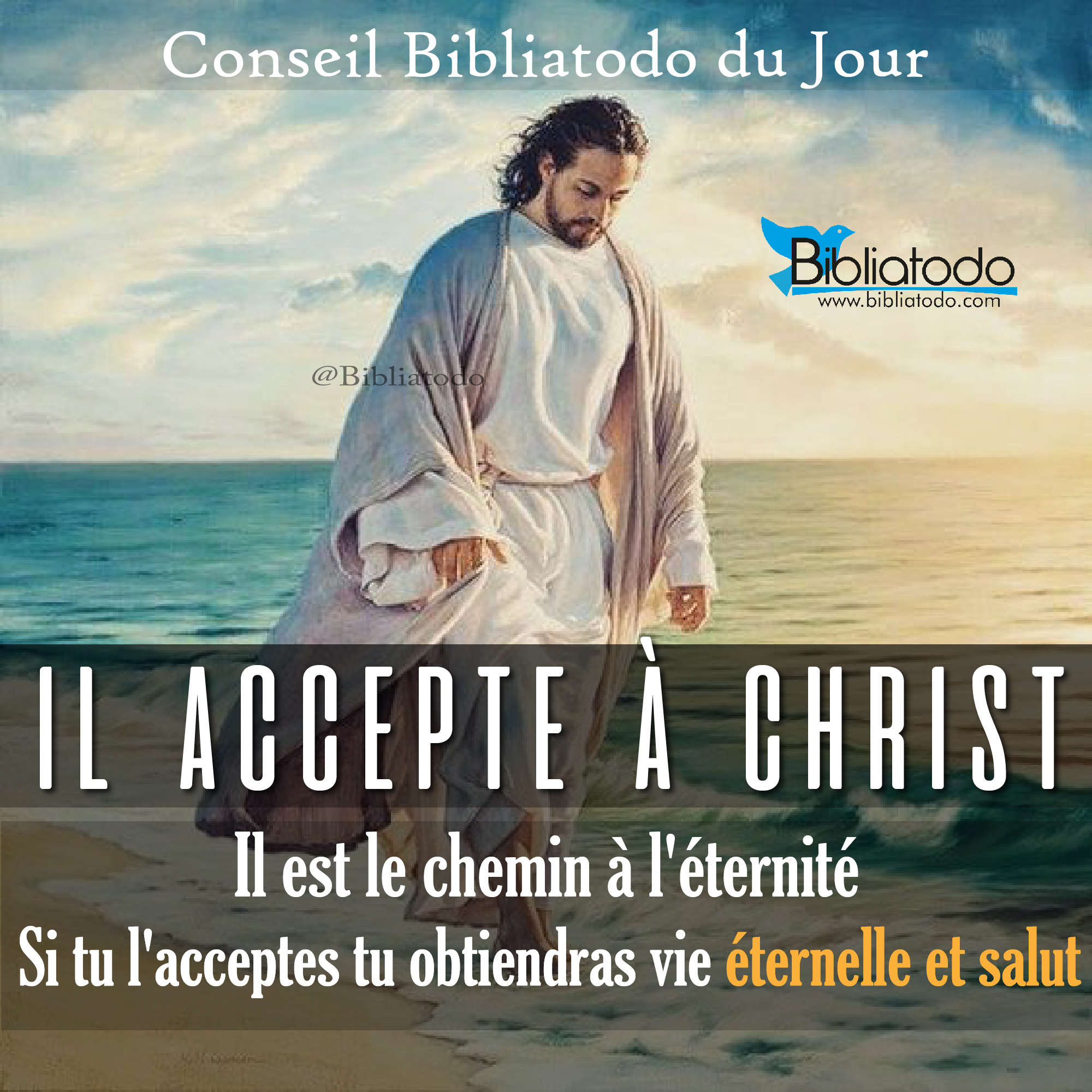 Il accepte à Christ Il est le chemin à l'éternité