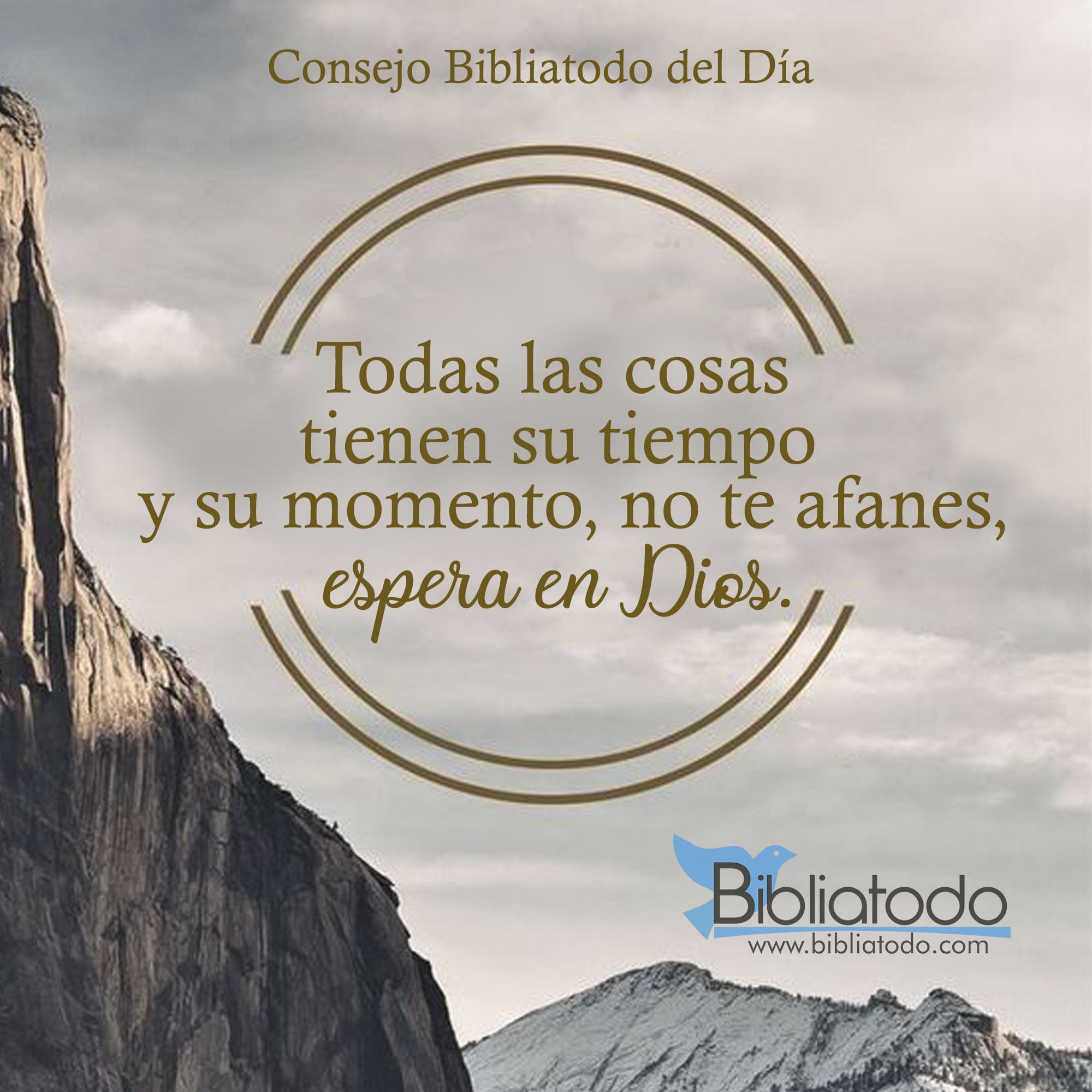 Todas las cosas tienen su tiempo y su momento no te afanes espera en Dios