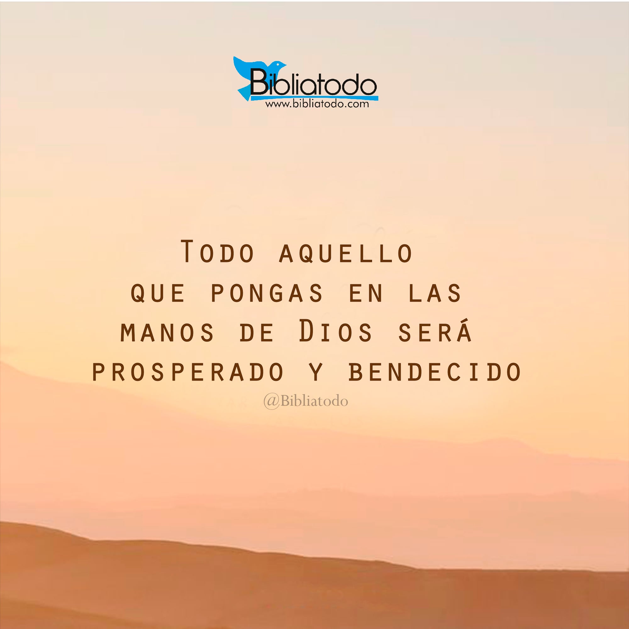 Todo aquello que pongas en las manos de Dios será prosperado y bendecido