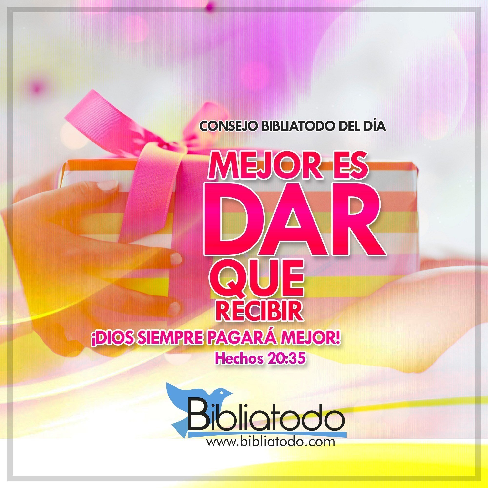 Mejor es dar que recibir, ¡Dios siempre pagará mejor!