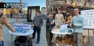 Jóvenes regalan Biblias en el centro de Londres y algo poderoso ocurrió con los transeúntes, “Dios está sanando a la gente”