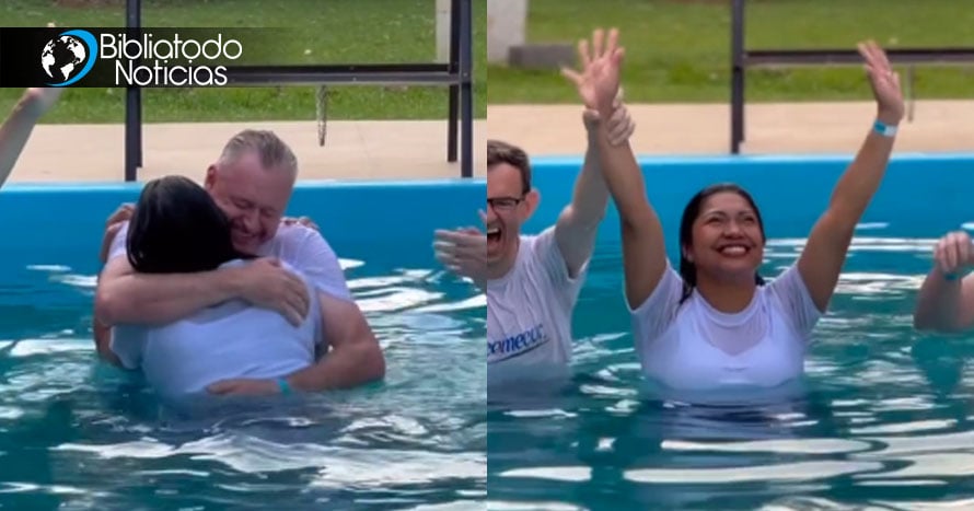 Oró durante años por la conversión a Cristo de su esposo y él la sorprende bautizándose con ella