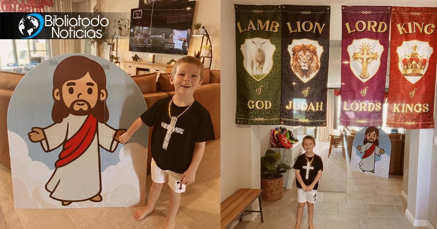 EJEMPLAR: Niño se vuelve viral por tener su fiesta de cumpleaños con temática de Jesús