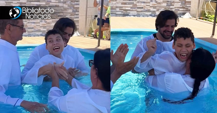 “Jesús vive en él”: Niño con parálisis cerebral conmueve a miles al bautizarse tras recibir a Cristo en su corazón