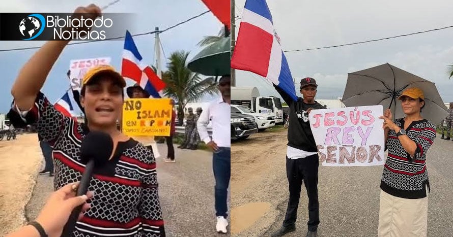 Cristianos protestan en rechazo a construcción de mezquitas en República Dominicana: “Cristo es nuestro Rey”