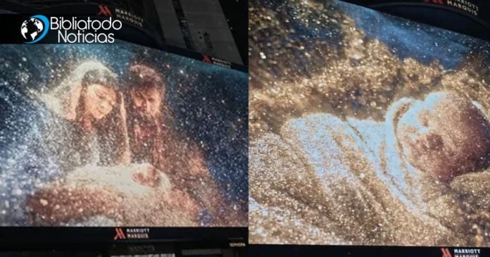 Imágenes: “Cristo es la razón de la Navidad”: El nacimiento de Jesús ilumina los anuncios de Times Square