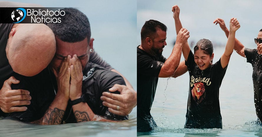 “Vidas entregadas a Jesús”: Iglesia bautiza a decenas de personas en la playa durante el carnaval