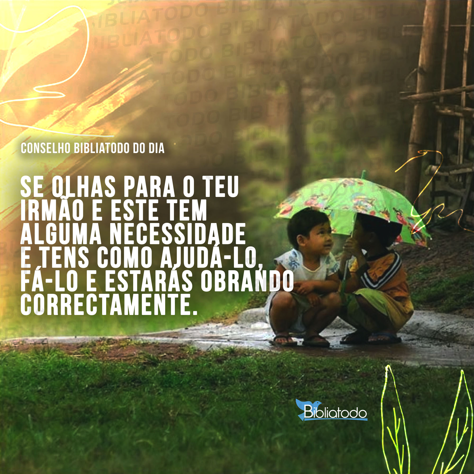Se olhas para o teu irmão e este tem alguma