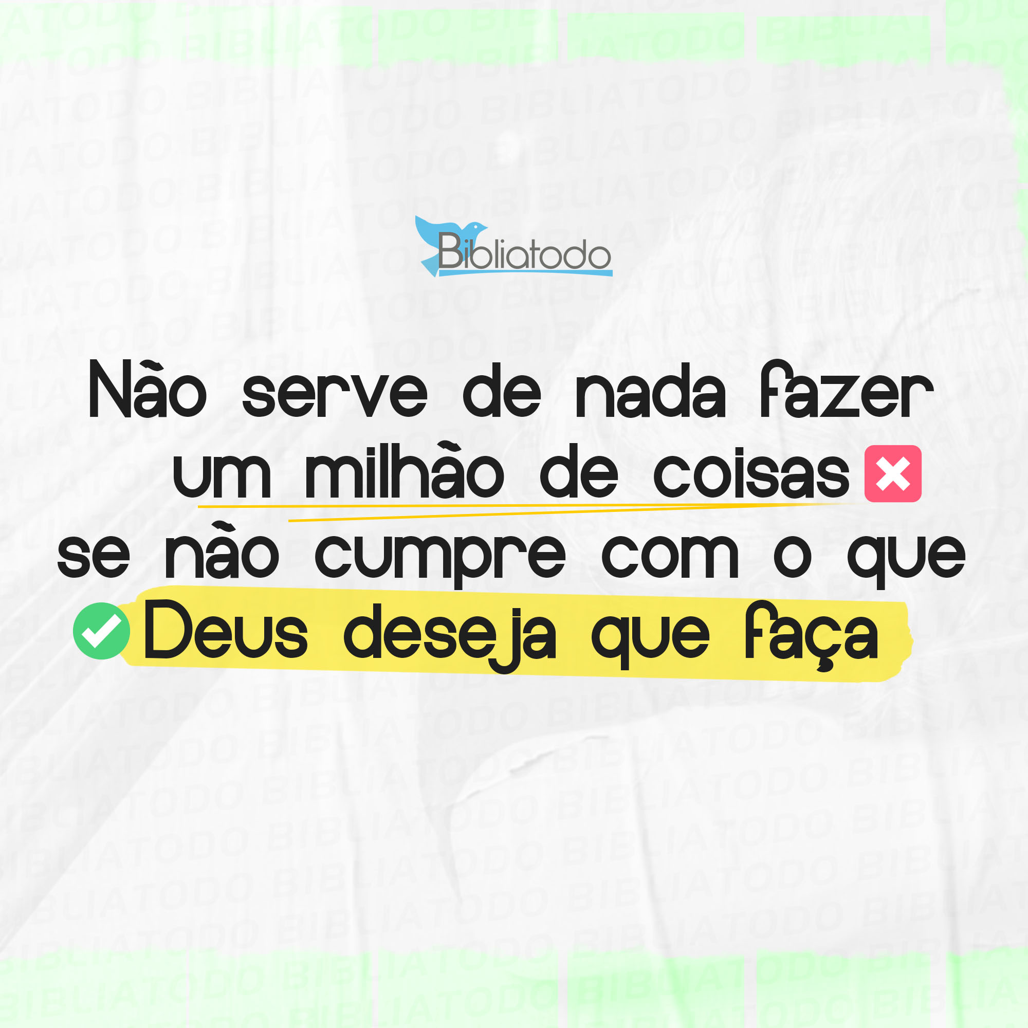 Não serve de nada fazer um milhão de coisas