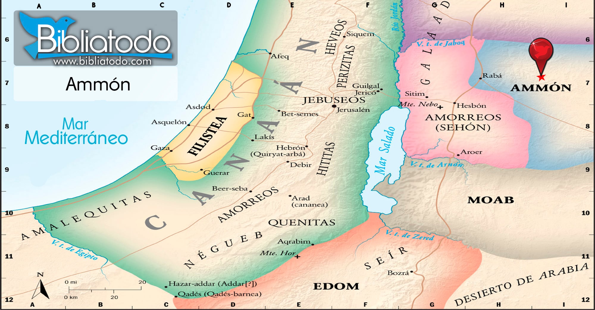 Mapa De Moab En La Biblia