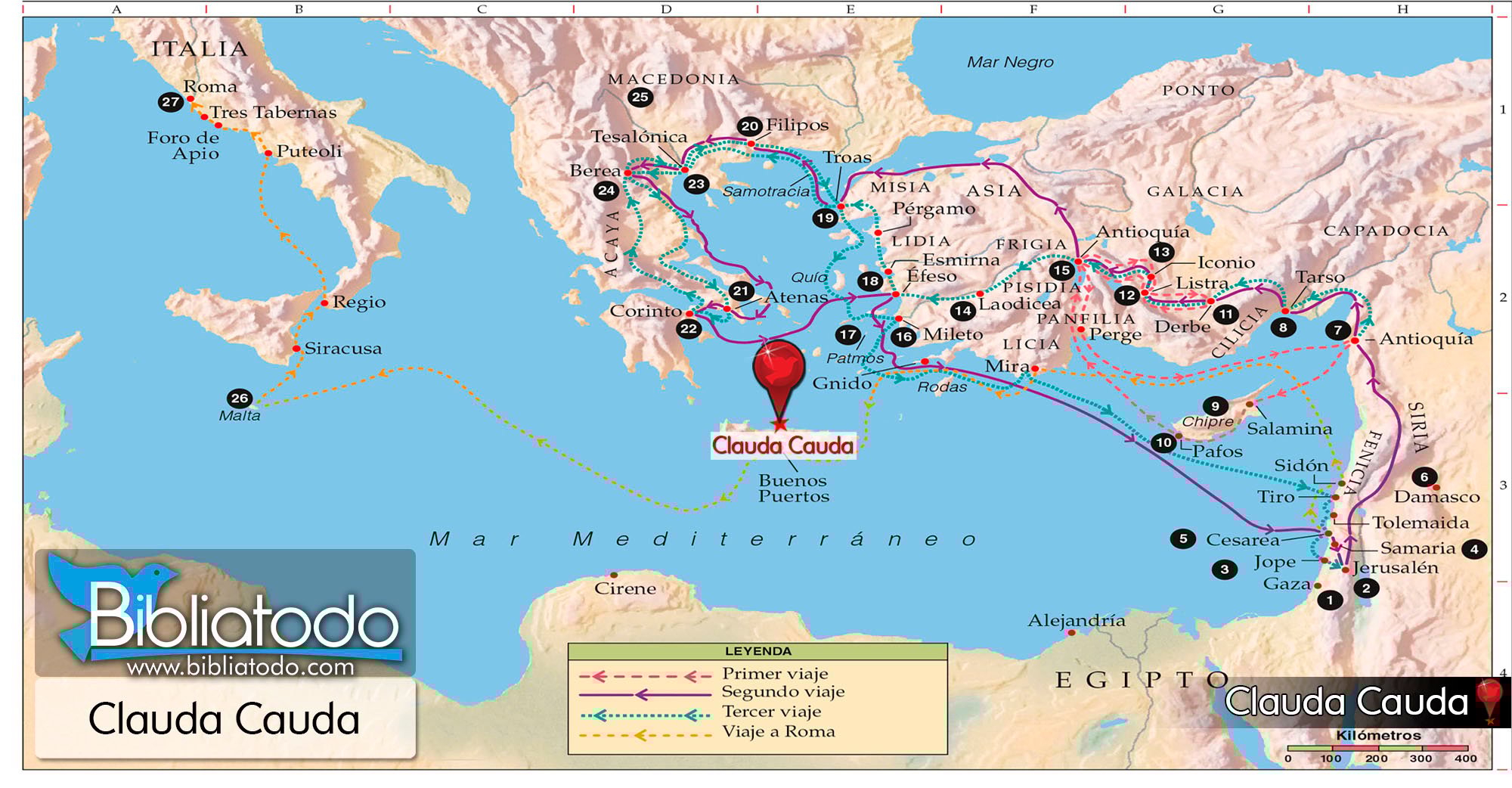 Clauda o Cauda Mapa y Ubicación Geográfica