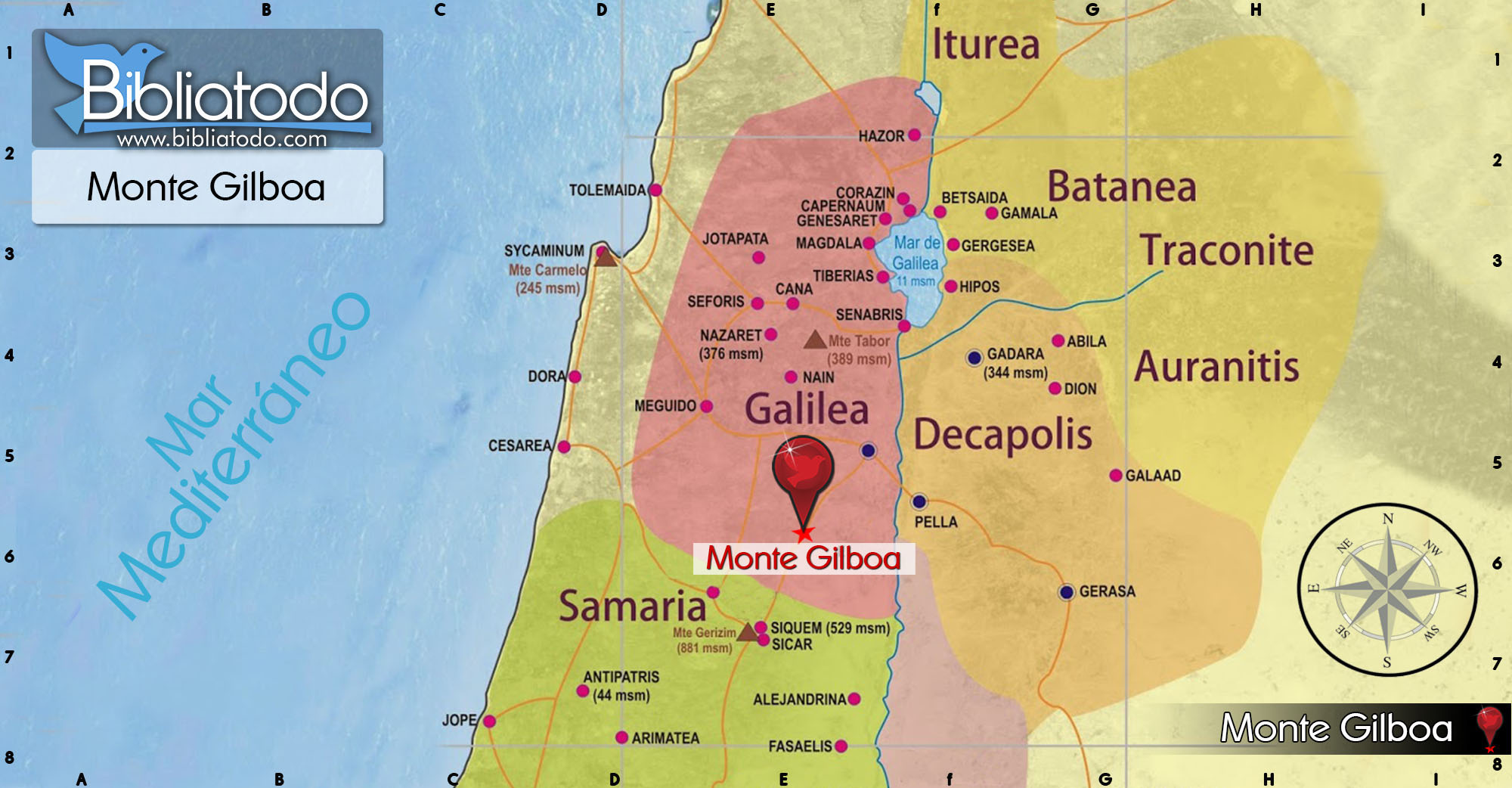 Monte Gilboa Mapa y Ubicación Geográfica